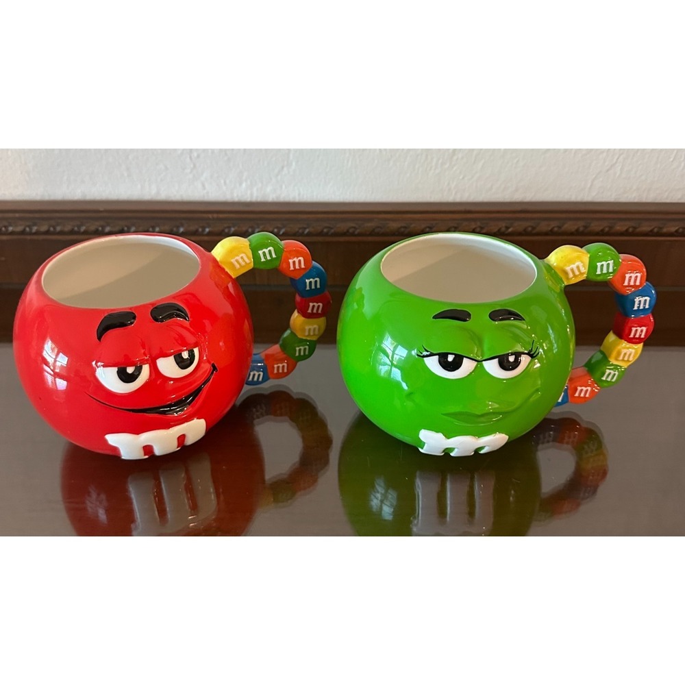 Large Red Green Mars M&M's Mug Cup Galerie Au Chocolat Coffee Tea Oversized 2001